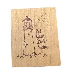 Let Your Light Shine LIghthouse Beach Unbranded Rubber Stamp